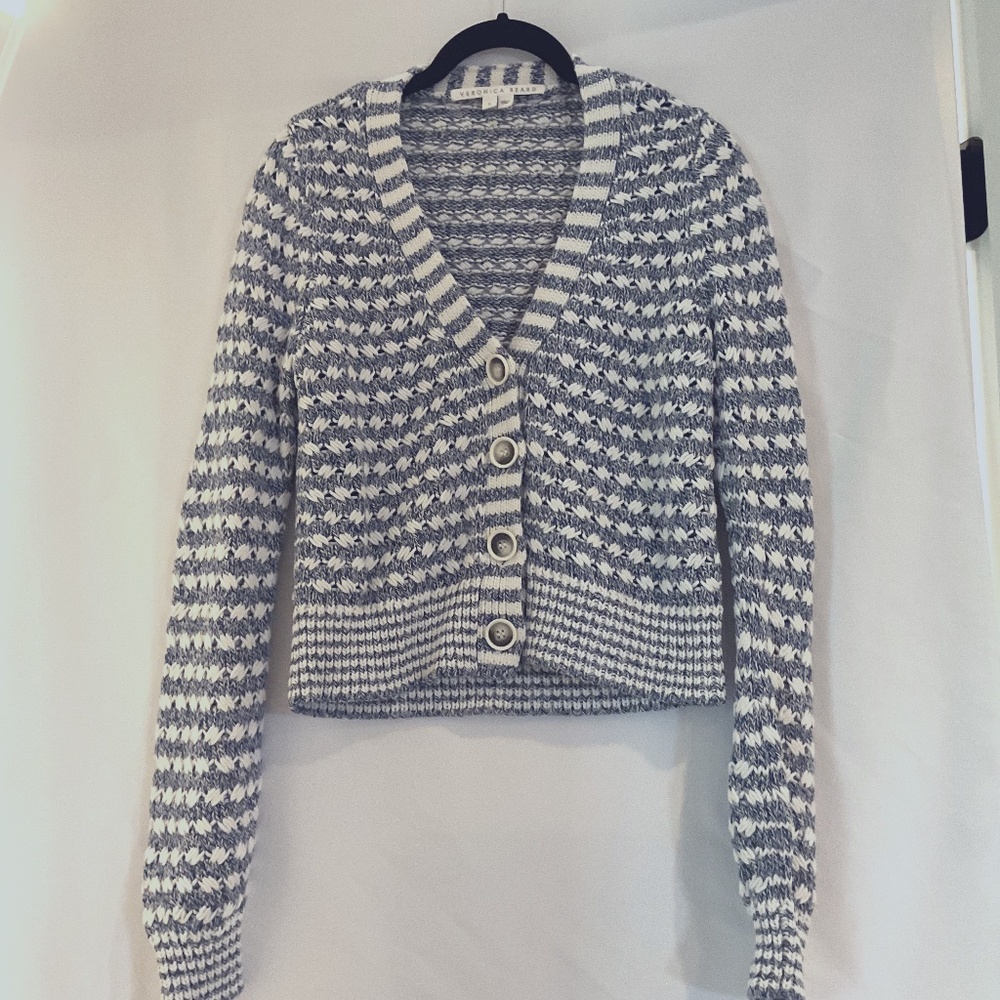 Gray and White Women's Sweater